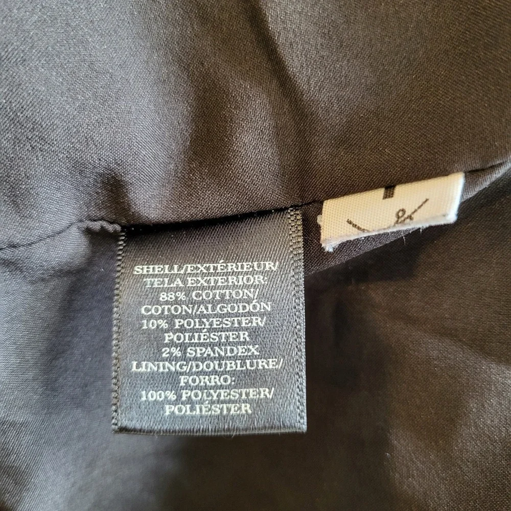 Ann Taylor Petite Moto Jacket Textured Tweed Gold Zip Charcoal Black 4P